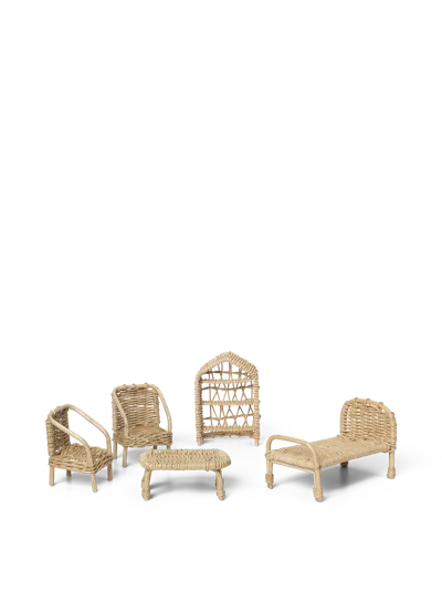 Ferm Living Rattan Dollhouse Furniture In Neutral