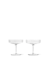 Ferm Living Ripple Straight-sided Glass Champagne Saucers Set Of Two