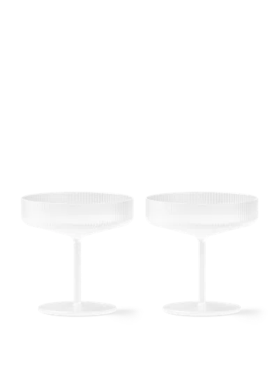 Ferm Living Ripple Champagne Saucers In Transparent