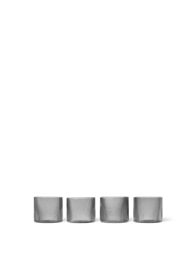 Ferm Living Ripple Low Glasses In Gray