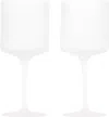 Ferm Living Ripple Red Wine Glass Set In Frosted