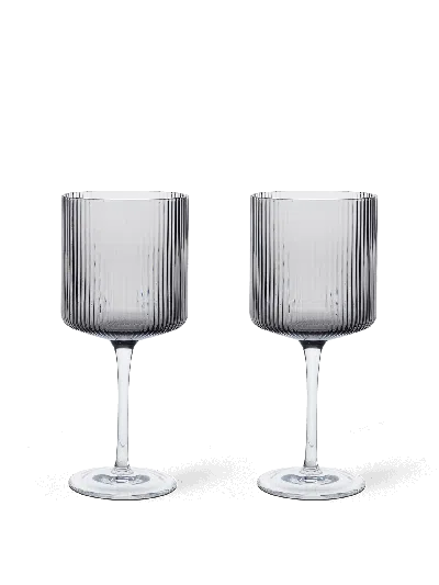Ferm Living Ripple Red Wine Glasses In Multi