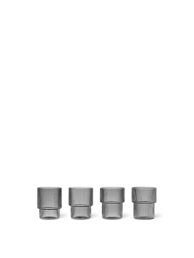 Ferm Living Ripple Small Glasses In Gray