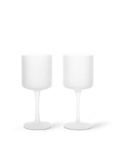 Ferm Living Ripple White Wine Glasses