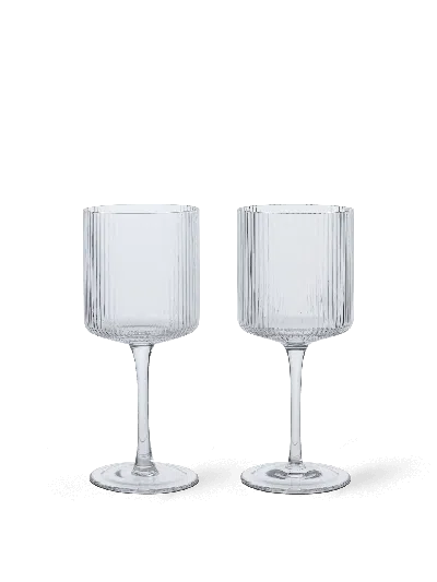 Ferm Living Ripple White Wine Glasses In Multi