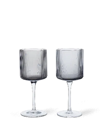 Ferm Living Ripple White Wine Glasses In Multi
