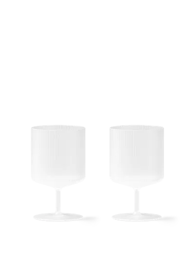 Ferm Living Ripple Wine Glasses In Transparent