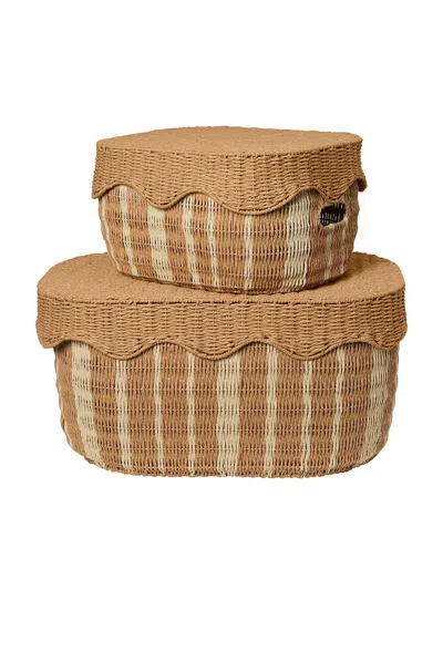Ferm Living Rivan Storage Baskets Set Of 2 In Brown