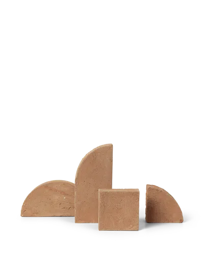 Ferm Living Shape Sculpture Set In Brown