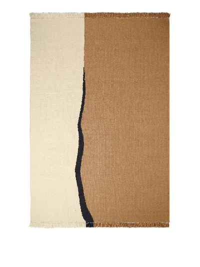 Ferm Living Soil Kelim Rug In Brown