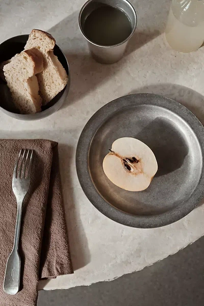 Ferm Living Stainless Steel Tumbled Plate In Silver