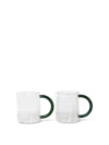 Ferm Living Still Contrast-colour Handled Glass Mugs Set Of Two