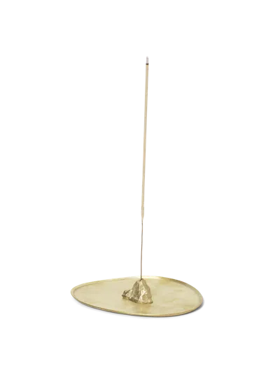 Ferm Living Stone Incense Burner In Gold