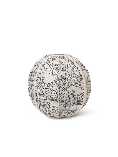 Ferm Living Stream Embroidered Textile Lampshade In Gray