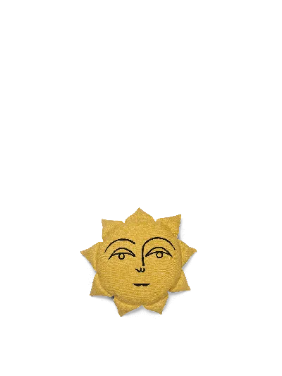 Ferm Living Sun Cushion In Yellow