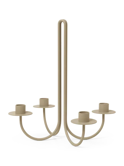 Ferm Living Beige Sway Candelabra In Cashmere