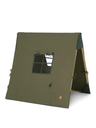 Ferm Living Tent With Beetle Embroidery In Green