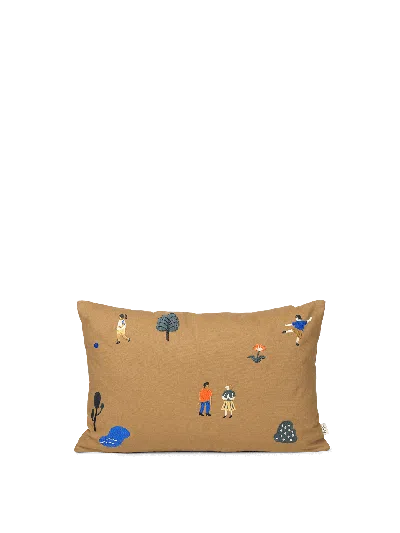 Ferm Living The Park Cushion In Brown