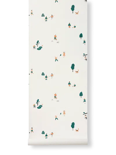 Ferm Living The Park Wallpaper In Black