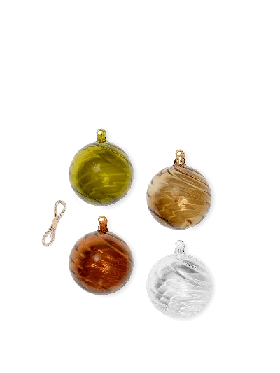 Ferm Living Set Of 4 Twirl Ornaments In Multicolor