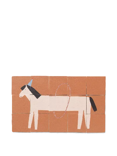 Ferm Living Two-sided Puzzle In Animal Print