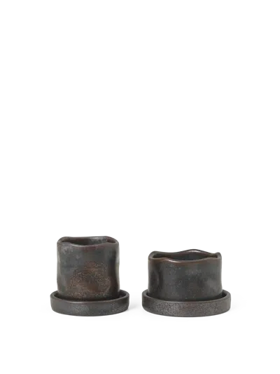 Ferm Living Uneru Mini Pots In Gray