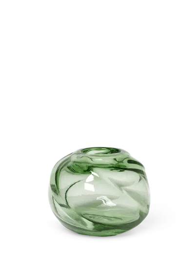 Ferm Living Water Swirl Vase In Green