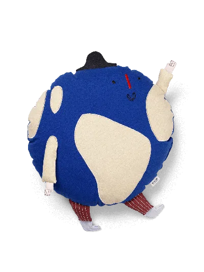 Ferm Living World Cushion In Blue