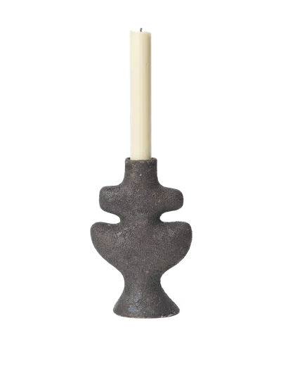 Ferm Living Yara Candle Holder In Gray