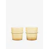 Ferm Living Yellow Boya Low Tumbler Glasses Set Of Two