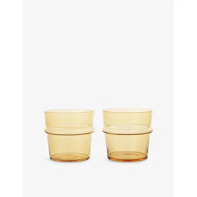 Ferm Living Yellow Boya Low Tumbler Glasses Set Of Two