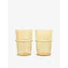 Ferm Living Yellow Boya Tall Tumbler Glasses Set Of Two