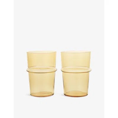 Ferm Living Yellow Boya Tall Tumbler Glasses Set Of Two