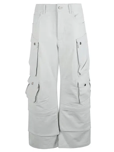 Fermas Club Leather Cargo Pants In White
