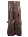Fermas Club Leather Cargo Pants In Brown
