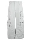 Fermas Club Leather Cargo Pants In White