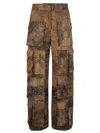 Fermas Club Leather Cargo Trousers In Brown