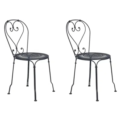 Pre-owned Fermob - 1900 Chair - Liquorice - Set Of 2 Chairs In Black