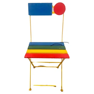Pre-owned Fermob 1985 Rare Postmodern Side Chair By Denis Balland For  France In Brown