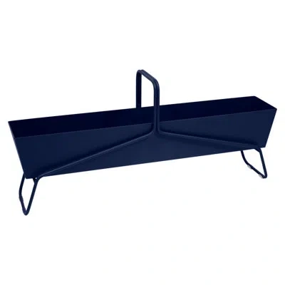 Fermob Basket Long Planter In Deep Blue