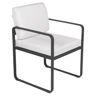 Pre-owned Fermob - Bellevie Dining Armchair (chair With Arms) - Anthracite In Gray