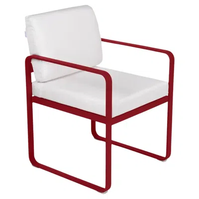 Pre-owned Fermob - Bellevie Dining Armchair (chair With Arms) - Chili In Gray