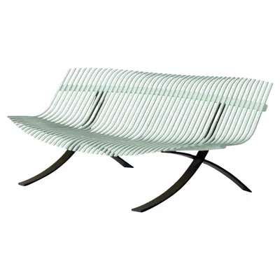 Pre-owned Fermob Bench  Charivari Design Juliette Liberman - Ice Mint In Gray