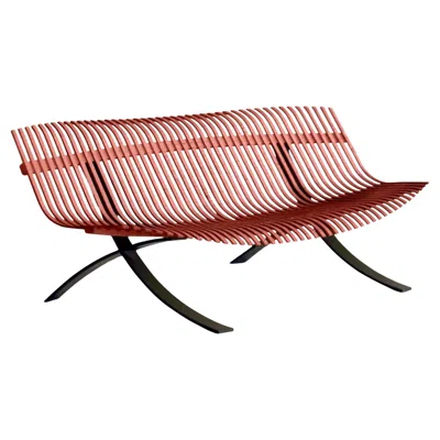 Pre-owned Fermob Bench  Charivari Design Juliette Liberman - Red Ochre