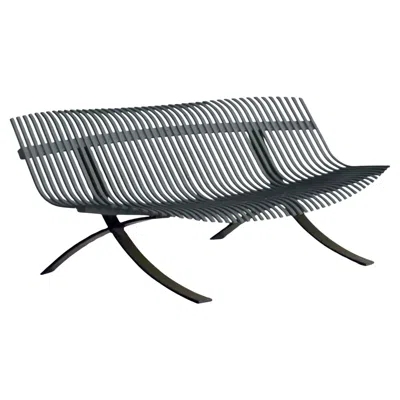Pre-owned Fermob Bench  Charivari Design Juliette Liberman - Storm Grey In Gray