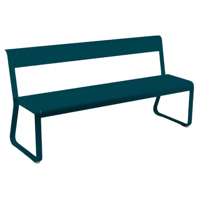 Pre-owned Fermob Bench With Backrest  Bellevie - Acapulco Blue