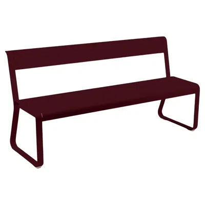 Pre-owned Fermob Bench With Backrest  Bellevie - Black Cherry