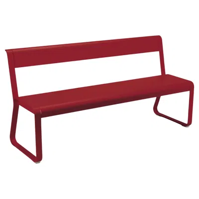 Pre-owned Fermob Bench With Backrest  Bellevie - Chili In Red