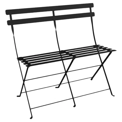 Pre-owned Fermob - Bistro 2-seater Bench - Liquorice In Black