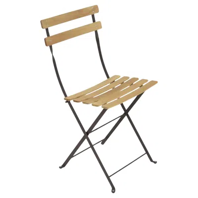 Pre-owned Fermob - Bistro Natural Folding Chair - Black Cherry - Set Of 2 Chairs